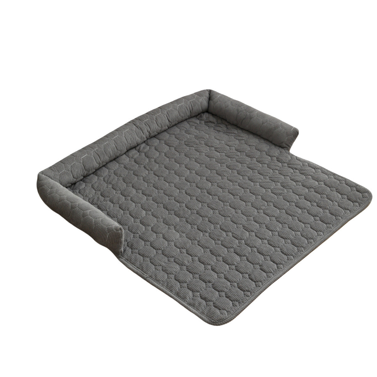 Corduroy Pet Blanket Mat with Neck Pillow Support