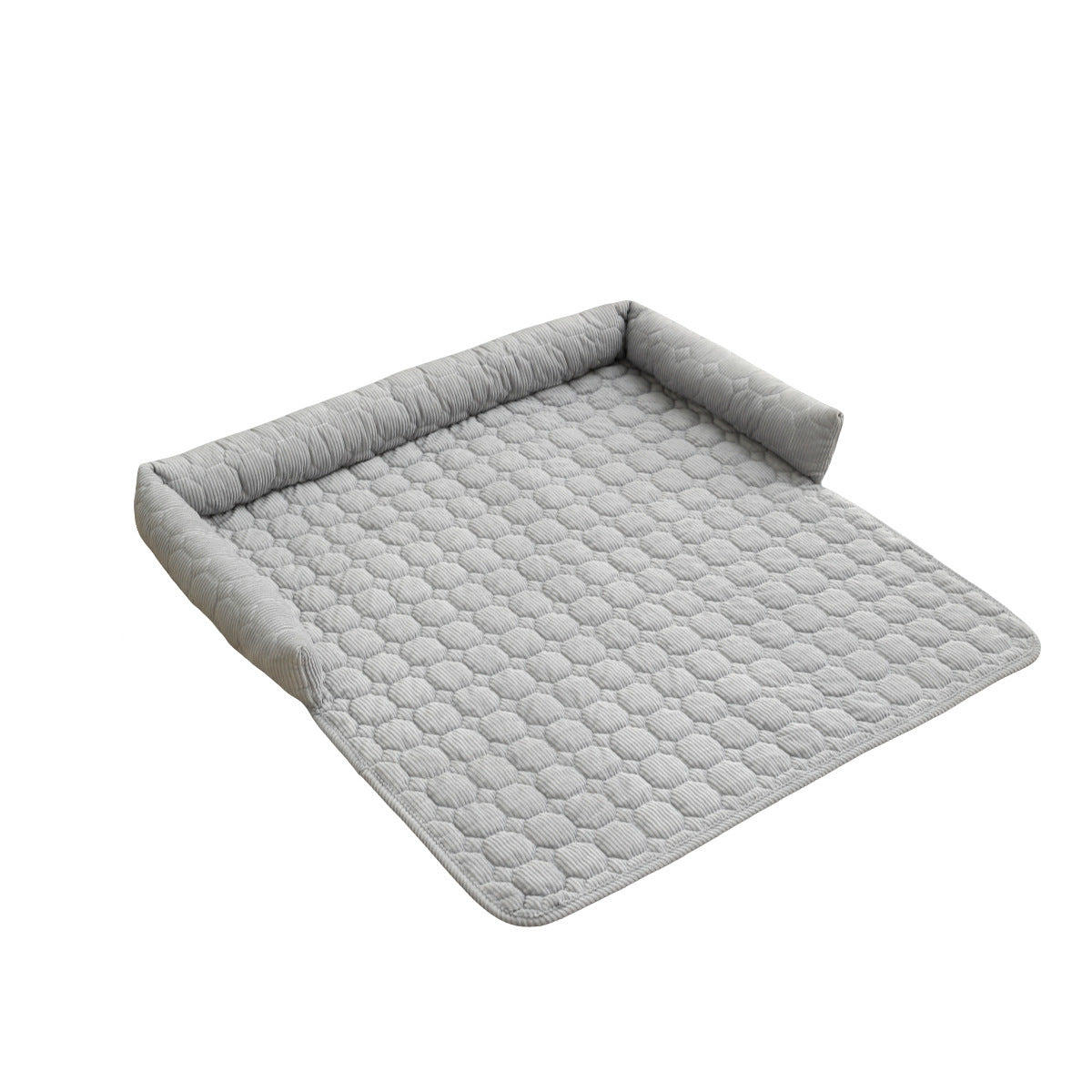Corduroy Pet Blanket Mat with Neck Pillow Support