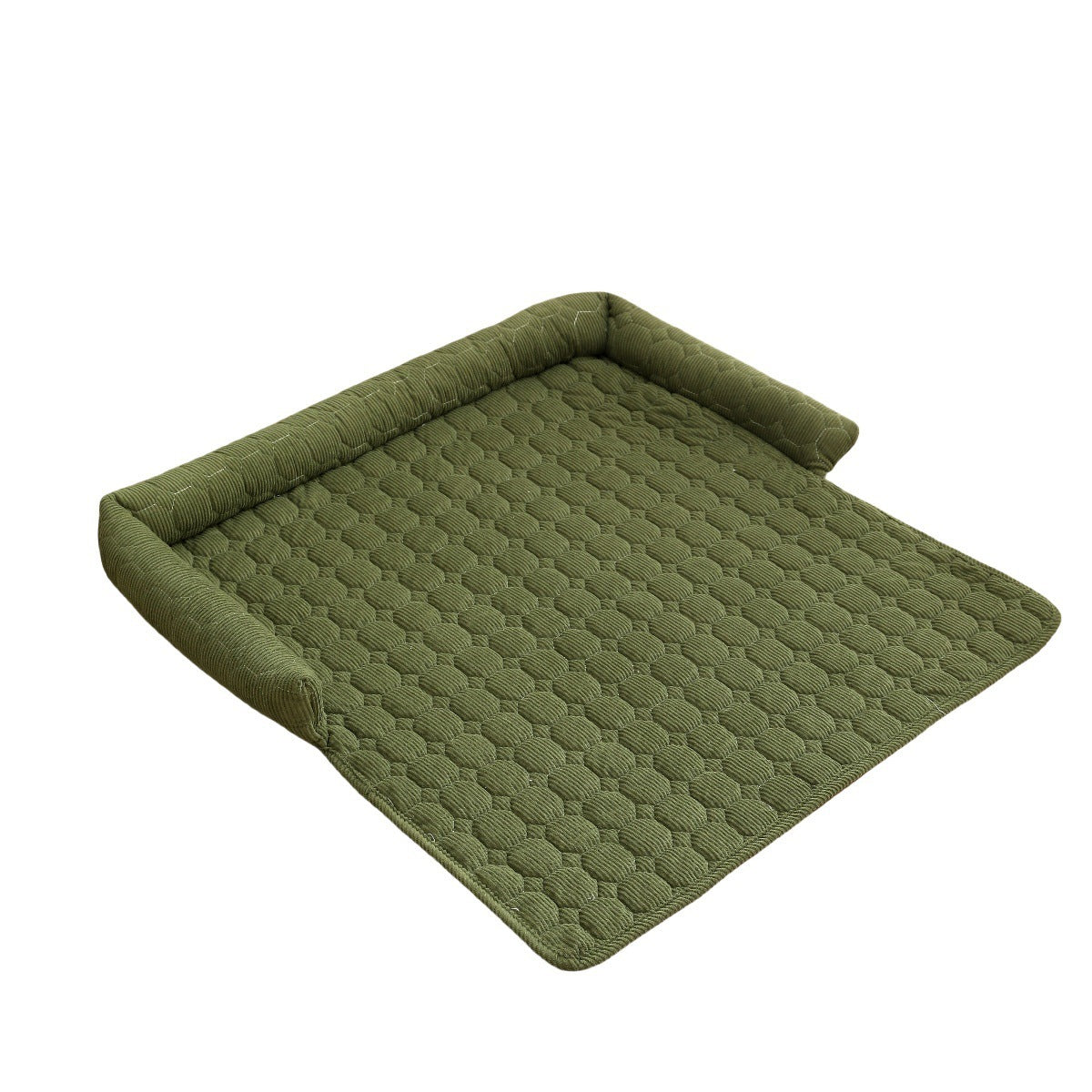 Corduroy Pet Blanket Mat with Neck Pillow Support